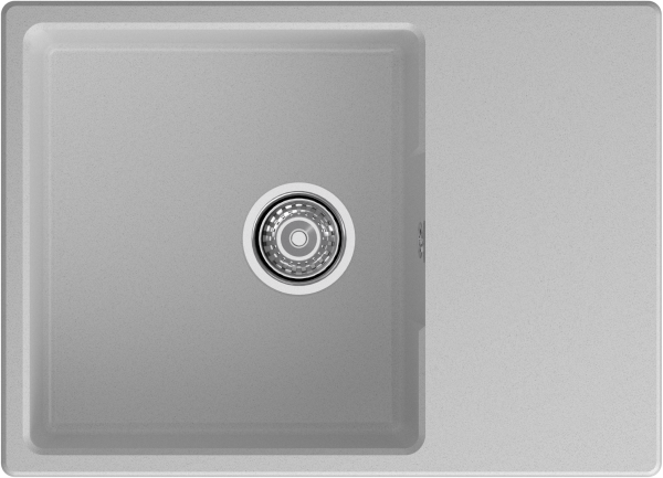 GRANFEST Мойка URBAN 668L  1-чаша+крыло 680*490мм серый арт.GF-UR-
