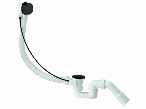 Сифон для ванны полуавтоматический черный, 40/50, L=61 см