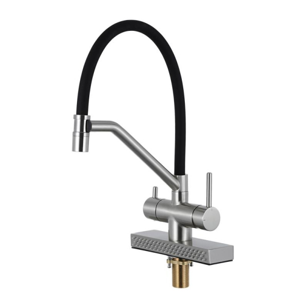 Смеситель для кухни с водопадом сатин GAPPO G4098-5