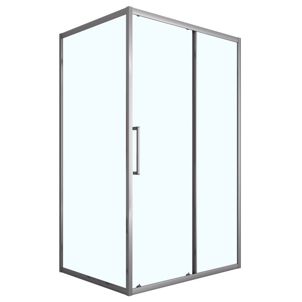 Душевое ограждение Loranto 120x80x190 раздвижная дверь, универсальная, прозрачное стекло 6 мм, профиль серый матовый (CS-AB02GG-128) 