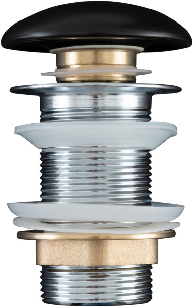 Донный клапан Aquanet черный матовый, без перелива в магазинах СантехГид