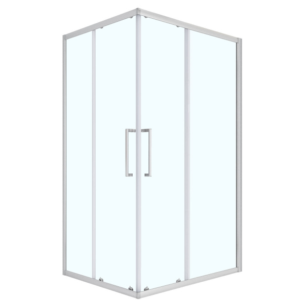 Душевое ограждение Loranto 120x80x190 раздвижная дверь, универсальная, прозрачное стекло 6 мм, профиль сатин (CS-AB01S-128) 