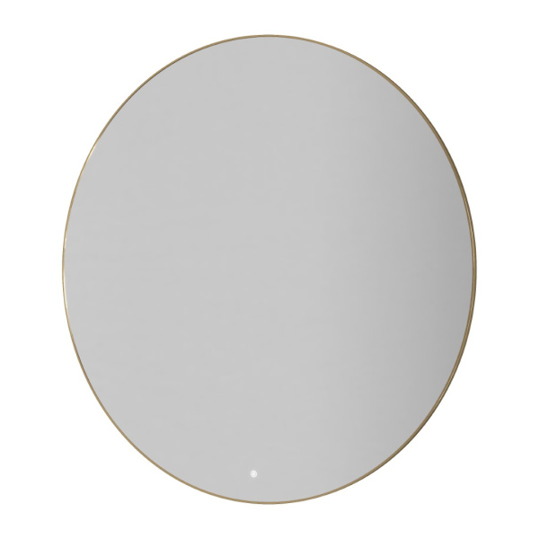 Зеркало круглое , мет. рама, подсв., сенсор, антизапотевание, D120cm, GOLD 