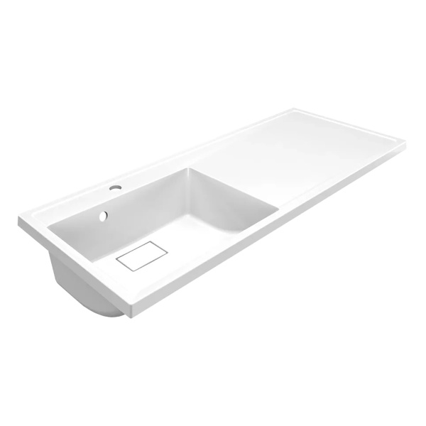 Раковина Azario Paola Magenta 1100 L левосторонняя, литьевой мрамор, белый (CS00078450) в магазинах СантехГид