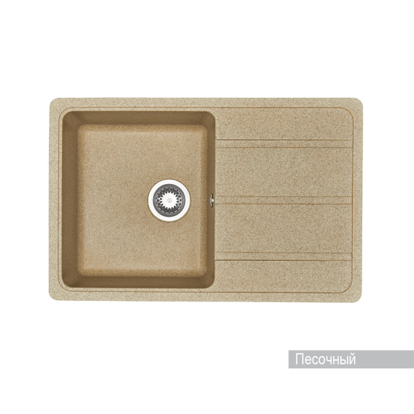 Мойка для кухни AQUATON Аманда прямоугольная с крылом песочная 1A712832AD220