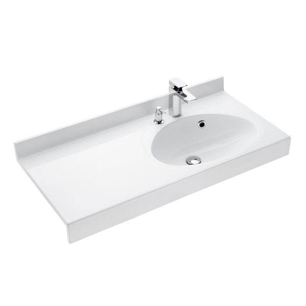 Раковина AQUATON Отель 3/100 правая белая с навесами 1A70083NOT01R в магазинах СантехГид