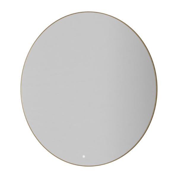 Зеркало круглое , мет. рама, подсв., сенсор, антизапотевание, D120cm, MATT GOLD 