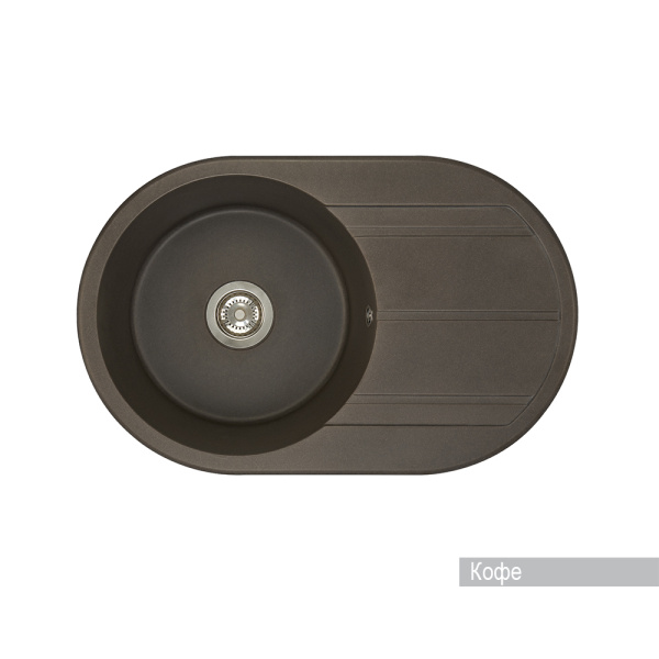 Мойка для кухни AQUATON Амира круглая с крылом кофе 1A712932AI280