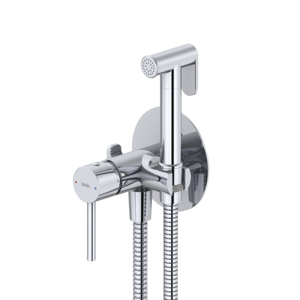 Встраиваемый смеситель с гигиеническим душем, хром глянцевый, IDDIS, 005SBR0i08