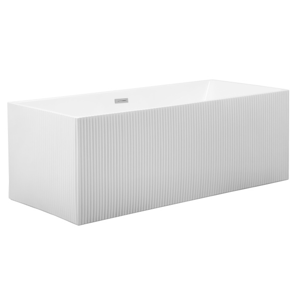 Ванна акриловая Azario KATRINA 1700x750x580 отдельностоящая, рифленая, в комплекте с сифоном и металлической рамой (AZ-6601C-17075)