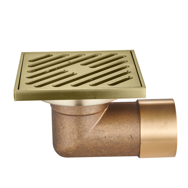 Душевой трап Raglo 100х100мм, нержавеющая сталь, сатин золотой R606.10.03