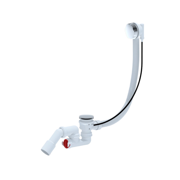 Слив- перелив 60 см полуавтомат с регулируемым сифоном, с переходной трубой 40*50 (ручка металл)