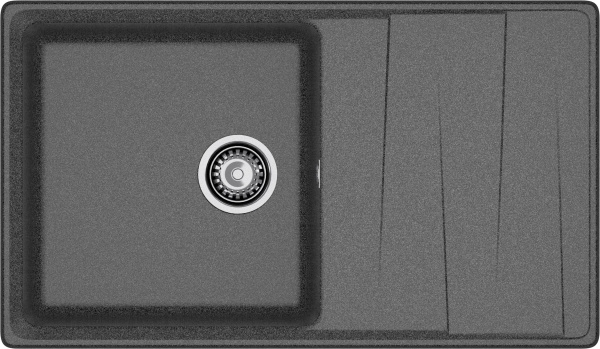 GRANFEST Мойка композит LEVEL, GF-LV-860L, чаш+кр 860*500, графит