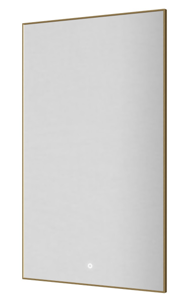 Вертикальное зеркало , мет. рама, подсв., сенсор, антизапотевание, 100*60, MATT GOLD 