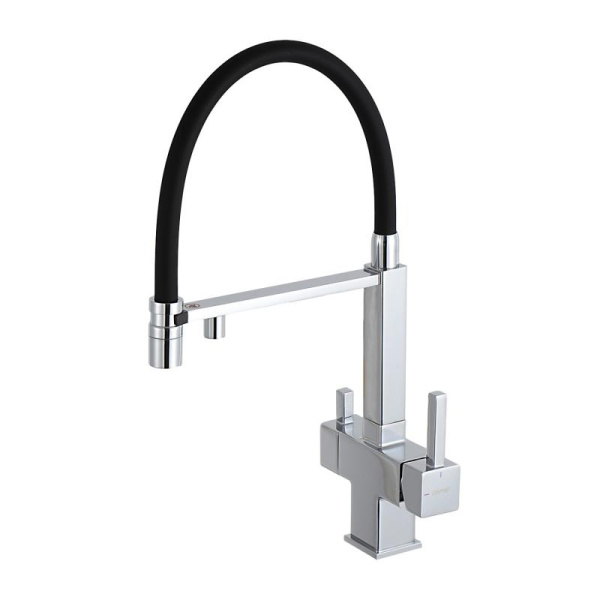 Смеситель для кухни с фильтром оружейная сталь/черный GAPPO G4395-50