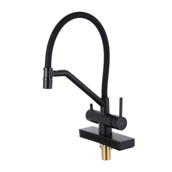 Смеситель для кухни с водопадом матовый/черный GAPPO G4098-6