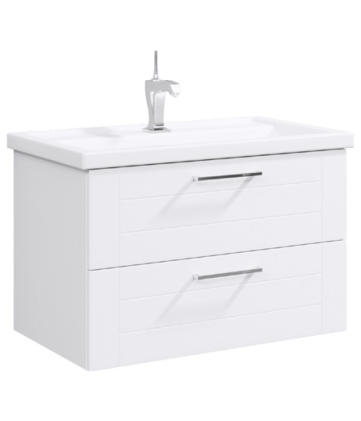 Подвесная тумба в белом глянцевом цвете с двумя ящиками