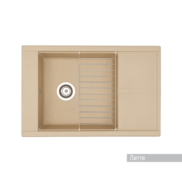 Мойка для кухни AQUATON Делия 78 прямоугольная с крылом латте 1A715132DE260