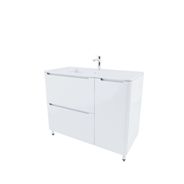 Тумба с умывальником, напольная, 100 см, белая, Edifice, IDDIS, EDI10WFi95K