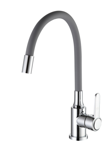 Смеситель для кухни с гибким изливом серый FRUD R42052-31