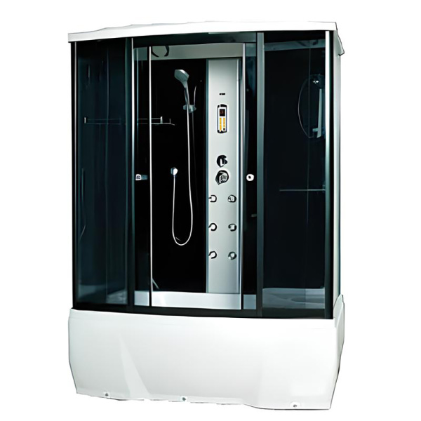 Душевая кабина Loranto CS 78-3 А 170x85x215 с тропическим душем, раздвижная дверь, черный профиль () CS00054501