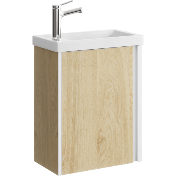 Подвесная тумба 45 см с одной универсальной дверью в цвете дуб давос,