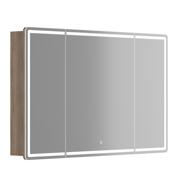 Зеркальный шкаф Sancos Блик / Mirror MI120EG 119x74 с подсветкой, дуб галифакс натуральный