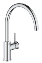 BauClassic Смеситель для мойки с высоким С-образным изливом, хром (замена арт. 31535000) 31535001