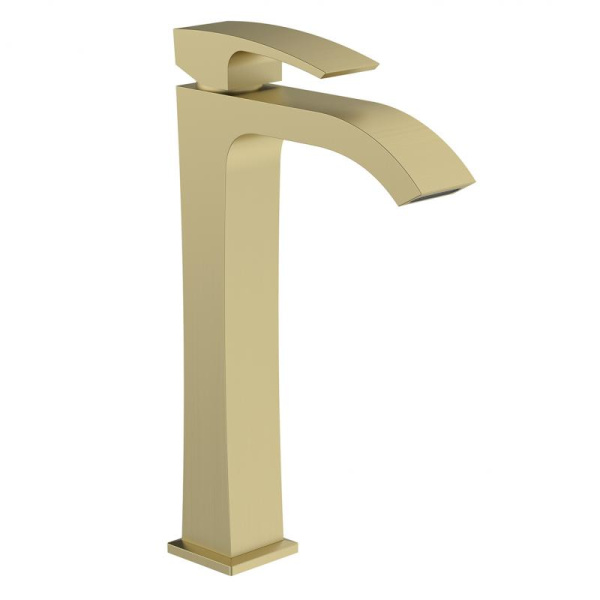 Смеситель высокий для раковины сатин золотой GAPPO