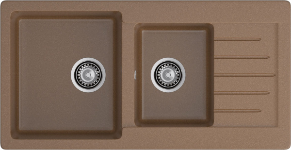 GRANFEST Мойка композит PRACTIK GF-P--980KL  2 чаши с  крылом 980*510 мм  терракот  арт.GF-