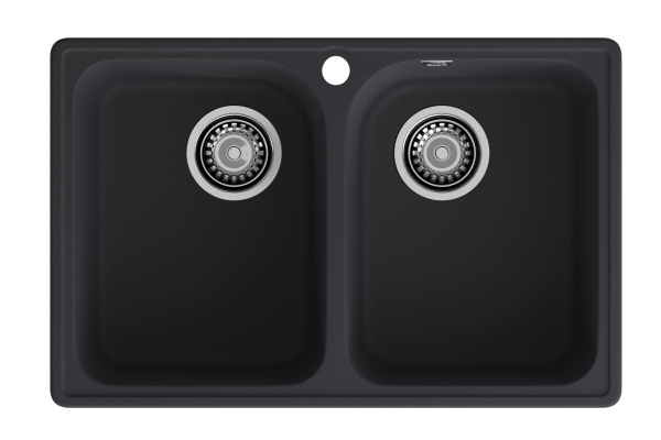 GranFest QUARZ (ECO-15) Мойка 2 чаши 740*480 (черный)