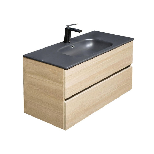 Тумба без раковины Vallessi 120*46cm LIGHT OAK мат. 2 полки