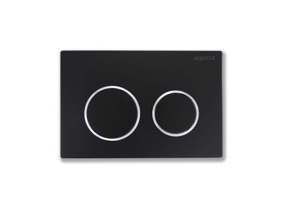 TDI-0000003 (007D) Панель смыва Small Черная матовая  хром (клавиши круглые) для INS-0000018  с верхней кнопкой смыва