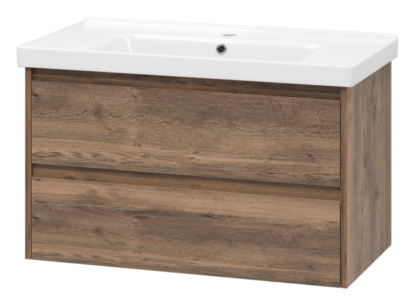 Dallas - 90 Тумба подвесная ДСП (Дуб Галифакс) + раковина