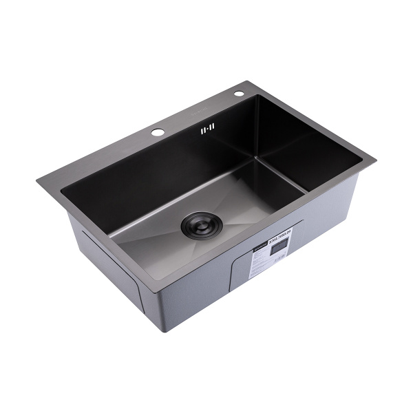 Кухонная мойка Splenka из нержавеющей стали в базу от 70см, графит S703.7050.09