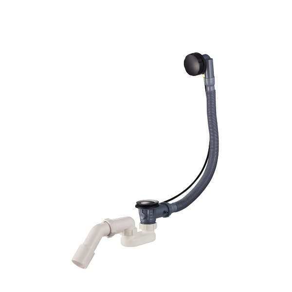 Слив-перелив для ванны Raglo R600.30.06 полуавтоматический (с тросиком), латунь/пластик, черный