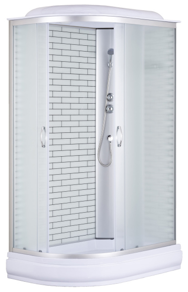 Душевая кабина Loranto 120х80х215 поддон 20 см, белый кирпичный узор, стекло 4 мм, профиль хром () CS-66120-20R FW 120