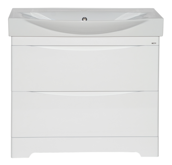 Элвис - 85 Тумба напольная с 2 ящ. белая эмаль + раковина