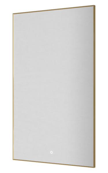 Вертикальное зеркало , мет. рама, подсв., сенсор, антизапотевание, 100*60, GOLD 