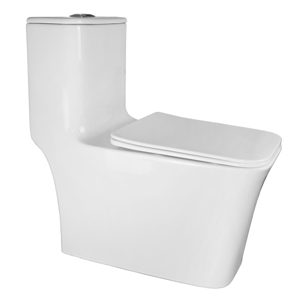 Унитаз-моноблок AZARIO STOUN 405х750х780 напольный, безободковый, в комплекте с сиденьем дюропласт микролифт, белый () AZ-1109