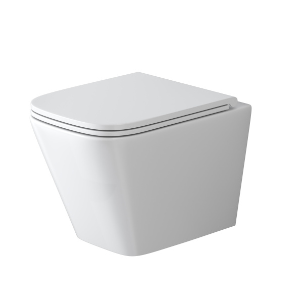 Унитаз подвесной Grossman (485х340х355) безободковый,белый с тонкой крышкой,микролифт GR-4479SQ