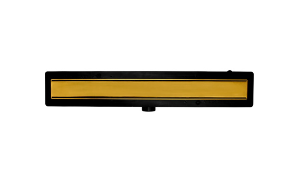 Душевой лоток комбинированный пластиковый с металической рамкой и решеткой 2 in 1, матовое золото, L=650 мм