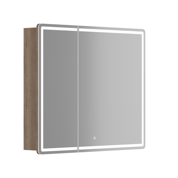 Зеркальный шкаф Sancos Блик / Mirror MI90EG 89x74 с подсветкой, дуб галифакс натуральный