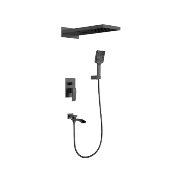 Встраиваемый смеситель для ванны черный GAPPO G7107-76 