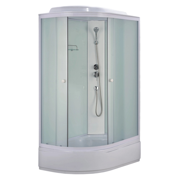 Душевая кабина Loranto 1180х780х2150 правосторонняя, белое заднее стекло, поддон 26 см, матовое стекло 4 мм, профиль белый (CS-985-RTM/W-120)