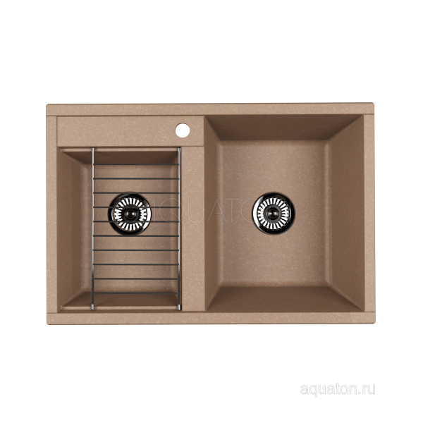 Мойка кухонная Aquaton Делия 78 DBL латте