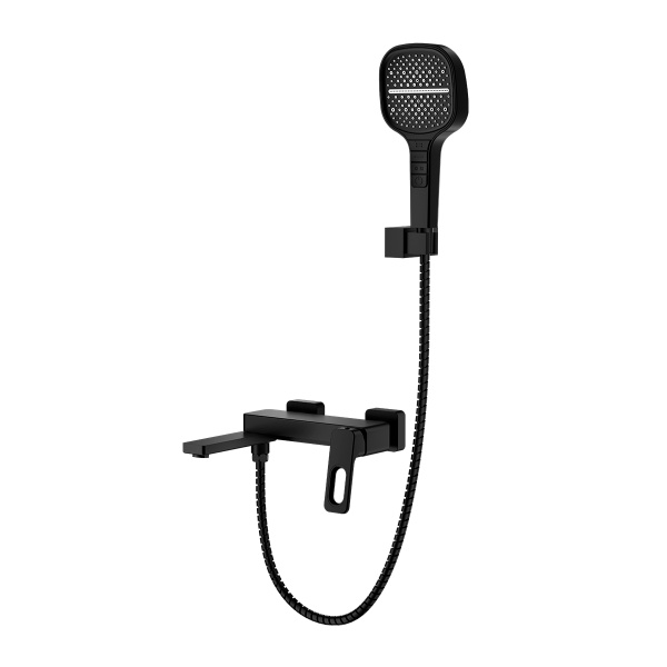 Смеситель Raglo для ванны и душа настенный излив поворотный 15 см, черный R51.30.06