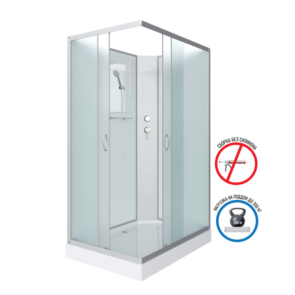 Душевая кабина Niagara Classic NG-43185-14QBK (110х80х200) низкий поддон(13см),стекло матовое,3 места