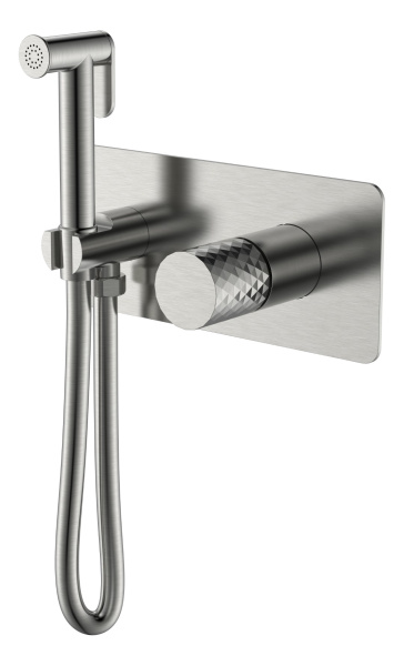 Смеситель гигиенический STICK Nikel Brush c ручкой DIAMOND