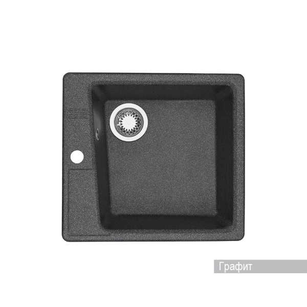 Кухонная мойка AQUATON Парма 510х470х175 мм, графит () 1A713032PM210